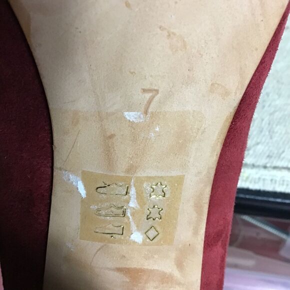 Madewell Women Shoes Sz. 7 Red Ankle strap heels Sexy Boho Y2k Workwear - Picture 8 of 10